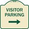 Signmission Designer Series-Visitor Parking With Right Arrow Tan & Green, 18" x 18", TG-1818-9742 A-DES-TG-1818-9742 - alternate 1